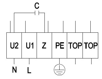 Anschlussplan RF 250 silent Axialventilator